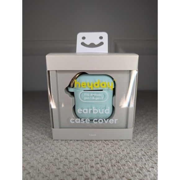 Heyday Earbud Case Cover & Clip Spring Teal Silicone Fits AirPods Gen 1 & 2 NWT - Picture 1 of 4